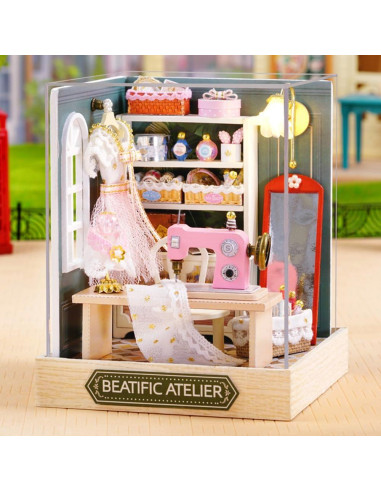Kit Casa de Muñecas Miniatura DIY TuKIIE Atelier Beatific 9x9x11.5cm