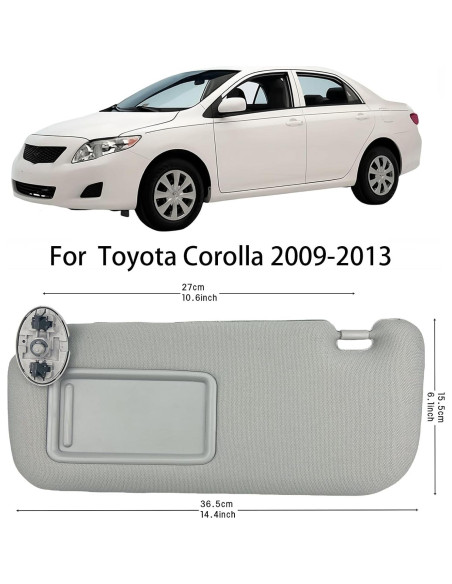 Viseras solares para Toyota Corolla 2009-2013 GlymXia Gris Viseras solares para Toyota Corolla 2009-2013 GlymXia Gris