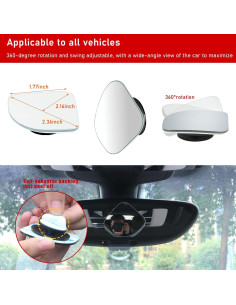 Espejos de Punto Ciego Kewucn para Automóvil - 2 PCS Ventilador 2