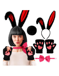 Conjunto Disfraz Conejo de Pascua Mujer - Orejas, Pajarita, Guantes