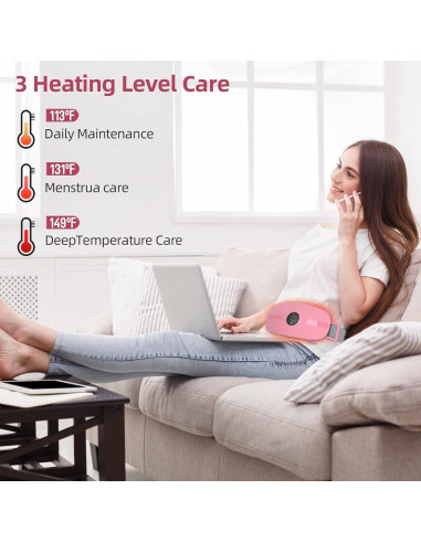 Almohadilla Calentadora Inalámbrica HZD Rosa 3 Niveles Calor