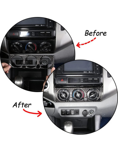 Panel de Trim de Aire Acondicionado TongSheng para Toyota Tacoma 2006-2015 - Fibra de Carbono Negra