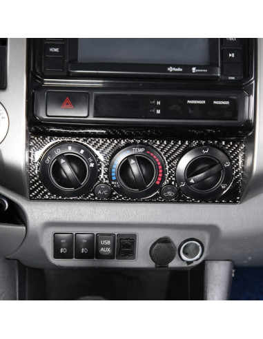 Panel de Trim de Aire Acondicionado TongSheng para Toyota Tacoma 2006-2015 - Fibra de Carbono Negra