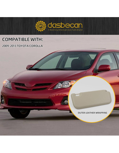 Visera del Sol Dasbecan Lado Conductor Izquierdo Toyota Corolla 2009-2013