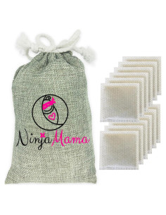 Desodorante para Cubos de Pañales Ninja Mama - 12 Saquitos Carbón Bambú Toque Rosa