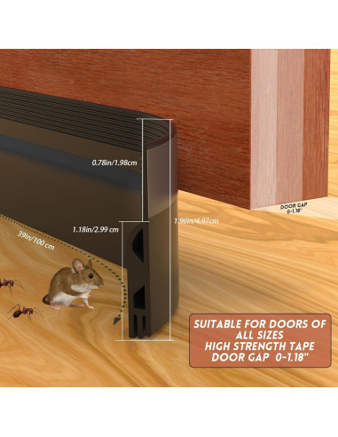 Tapón de Draft Floatlive 99 cm Negro para Puertas Interiores y Exteriores