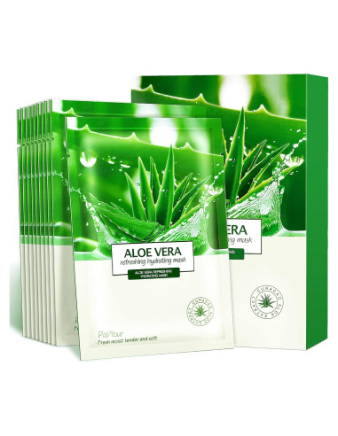 Hoja Facial Hidratante Aloe Vera PalNour - 10 Piezas 25ml