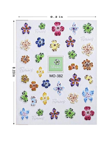 Calcomanías para Uñas MIXFOSAHN 3D Florales 3 Hojas