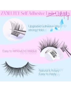 Pestañas Autoadhesivas Zanlufly Naturales 10-16MM Reutilizables 2