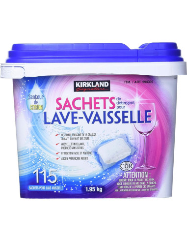 Detergente para Lavavajillas Kirkland Signature 115 Pacs