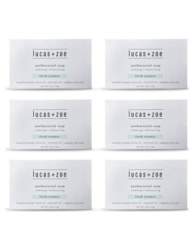 Jabón Antiséptico Lucas + Zoe 113.4g - Pack de 6 Natural