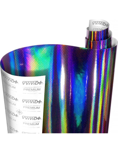 Vinilo Adhesivo VViViD+ Hex Holográfico Cromo 0.3m x 1.5m
