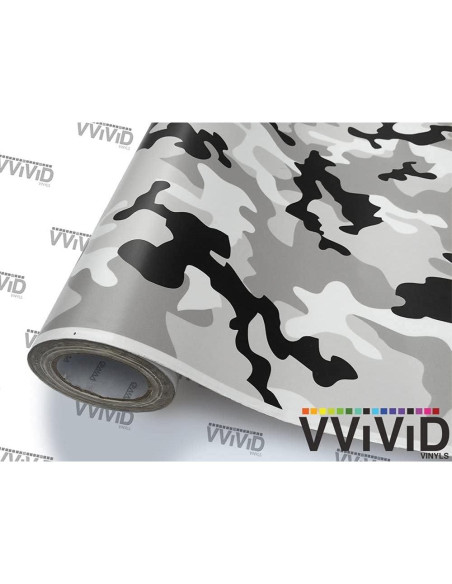Vinilo Camuflaje de Nieve VViViD 0.46m x 1.52m Adhesivo Vinilo Camuflaje de Nieve VViViD 0.46m x 1.52m Adhesivo