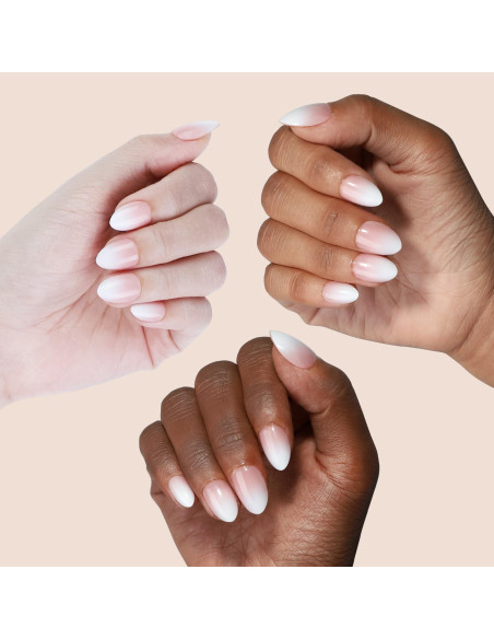 Uñas Postizas Cortas Almendra LANYOS 32 Pcs Degradado Nude Uñas Postizas Cortas Almendra LANYOS 32 Pcs Degradado Nude