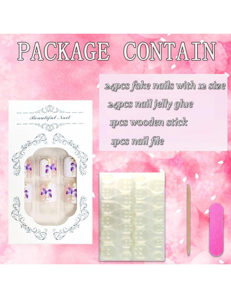 Uñas Postizas para Pies FIEONCIY - 24 Uñas Acrílicas con Charms Uñas Postizas para Pies FIEONCIY - 24 Uñas Acrílicas con Charms