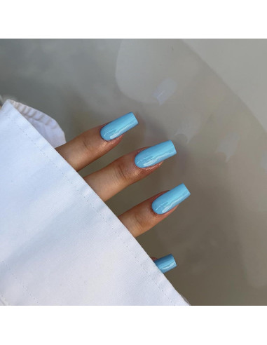 Uñas Postizas KQueenest Largas Azul Bebé 24 Pcs