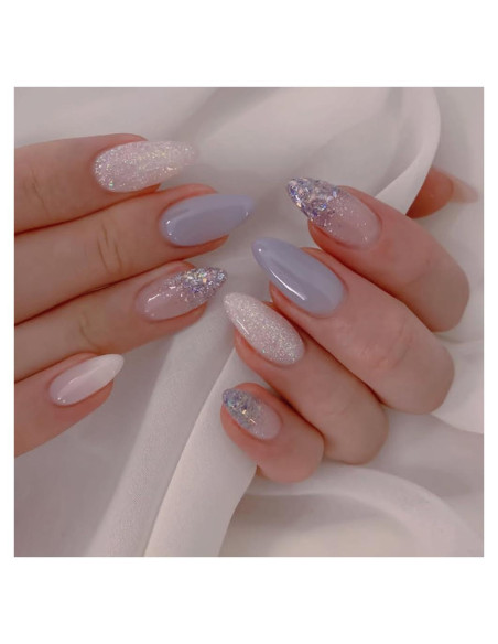 Uñas Postizas Acrílicas Hrnsnails Almendra Brillantes 24 Piezas Uñas Postizas Acrílicas Hrnsnails Almendra Brillantes 24 Piezas
