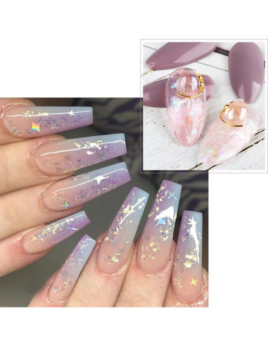 Lentejuelas de Uñas Holográficas DZPGUONIZ 12 Colores 28g