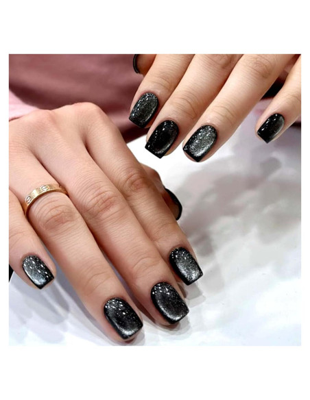 Uñas Postizas Negras Brillantes KASOICRA - 24 Pcs Uñas Postizas Negras Brillantes KASOICRA - 24 Pcs