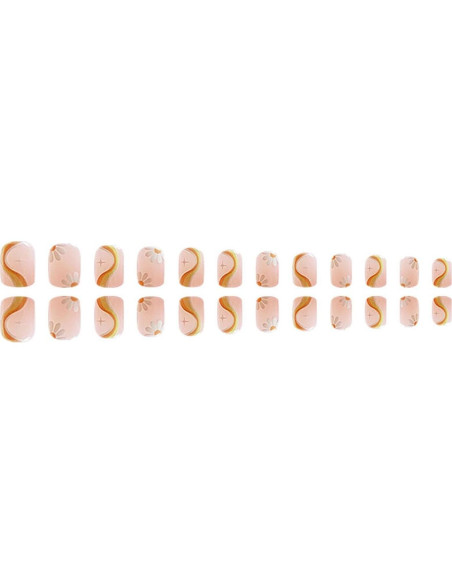 Uñas Postizas Cortas Cuadradas GXOIPNS 24 Pcs Otoño Uñas Postizas Cortas Cuadradas GXOIPNS 24 Pcs Otoño