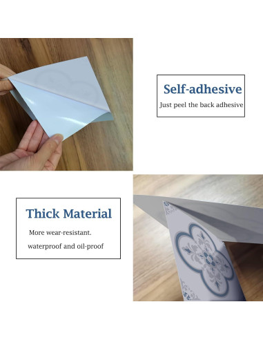 Pegatinas de Azulejos Autoadhesivas SVNOOC 12 Piezas 15x15 cm