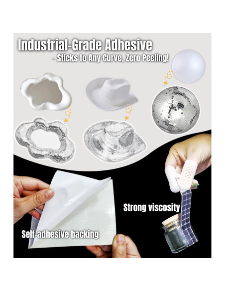 Espejos autoadhesivos AIVS 5x5 mm, 7200 piezas para manualidades Espejos autoadhesivos AIVS 5x5 mm, 7200 piezas para manualidades