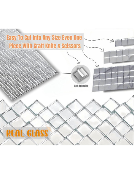 Espejos autoadhesivos AIVS 5x5 mm, 7200 piezas para manualidades Espejos autoadhesivos AIVS 5x5 mm, 7200 piezas para manualidades