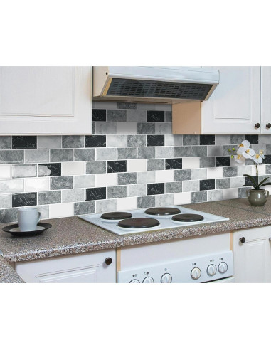 Azulejo 3D Peel and Stick DEWOO Mármol 30.48cm x 30.48cm - 10 Hojas