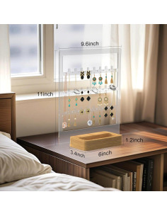 Organizador de Joyería BEAHOT 2 Piezas Acrílico y Madera 2