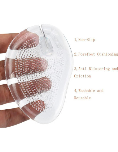 3 Pares Almohadillas de Gel Silicona Transparente para Sandalias