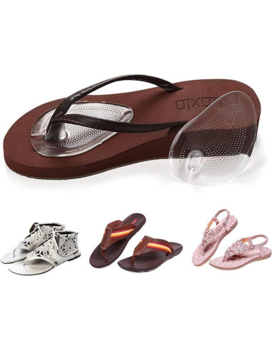 3 Pares Almohadillas de Gel Silicona Transparente para Sandalias