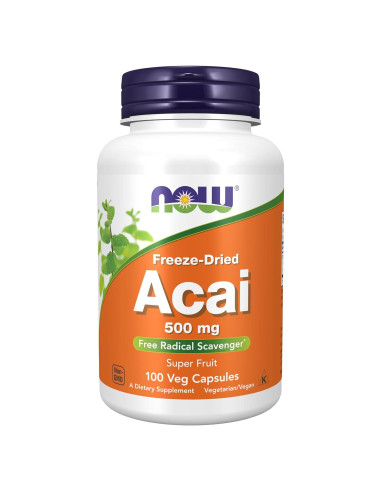 Suplemento Vegano Acai 500 mg NOW Foods - 100 Cápsulas