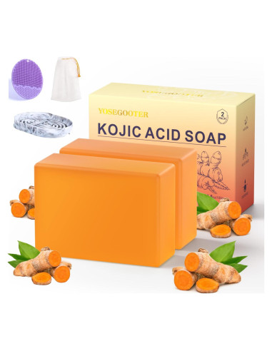 Jabón de Ácido Kójico y Cúrcuma YOSEGOOTER - 2 Paquetes
