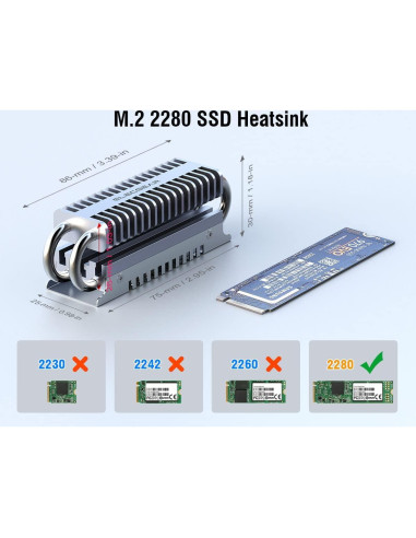Disipador de SSD ElecGear EL-80P Doble Nivel Aluminio 80mm
