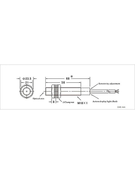 Interruptor de Proximidad NOYITO E3F-DS10P1 10cm DC 6-36V Interruptor de Proximidad NOYITO E3F-DS10P1 10cm DC 6-36V