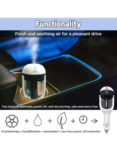 Humidificador de coche Joyday 50ml, difusor de aceite esencial negro