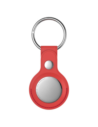 Soporte para llavero Snakehive de cuero para Apple AirTag - Rojo
