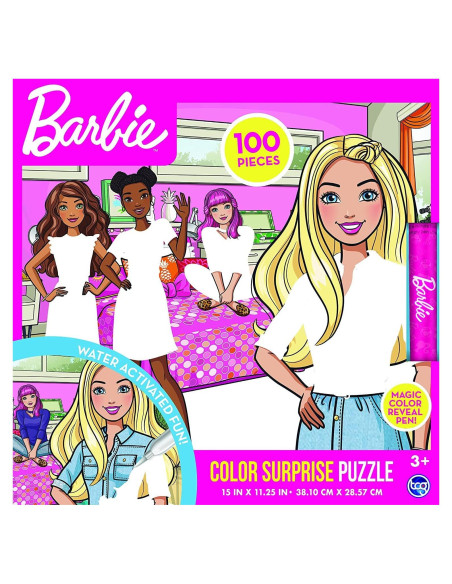 Rompecabezas de Color Sorpresa Barbie 100 Piezas con Lápiz de Agua Rompecabezas de Color Sorpresa Barbie 100 Piezas con Lápiz de Agua