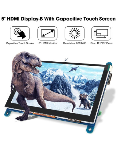 Pantalla Táctil DORHEA 5" 800x480 HDMI para Raspberry Pi
