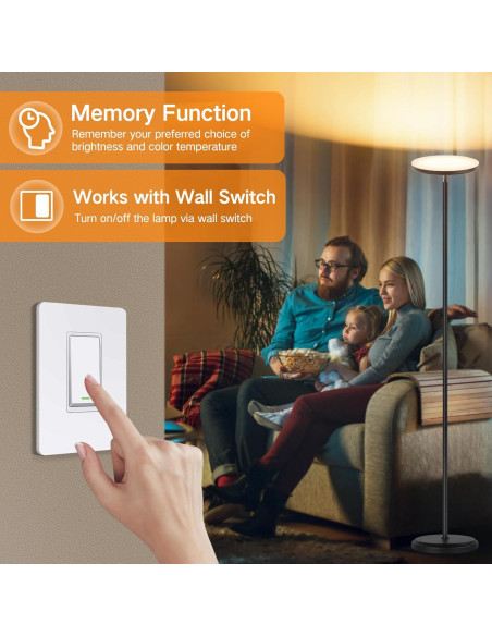 Lámpara de Pie LED Inteligente OUTON 30W 3000LM Regulable Lámpara de Pie LED Inteligente OUTON 30W 3000LM Regulable