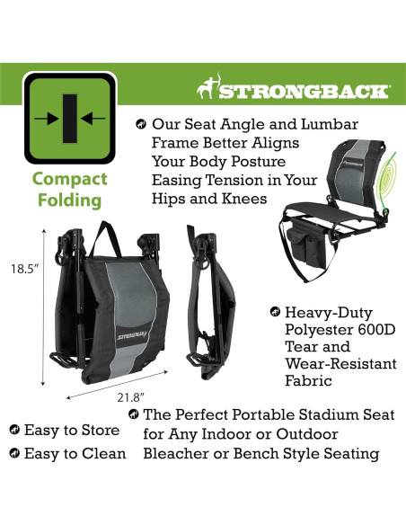 Asiento de Estadio STRONGBACK 410SC-BKGR con Soporte Lumbar Asiento de Estadio STRONGBACK 410SC-BKGR con Soporte Lumbar