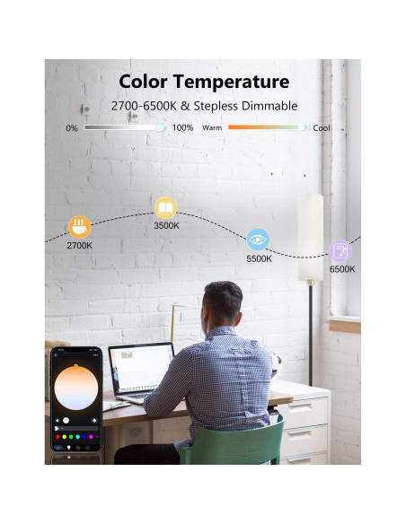 Lámpara de Suelo Inteligente YHW con Control Remoto y RGB Lámpara de Suelo Inteligente YHW con Control Remoto y RGB