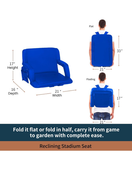 Asientos de Estadio Seamander Reclinables con Soporte Espalda 2-Pack Asientos de Estadio Seamander Reclinables con Soporte Espalda 2-Pack