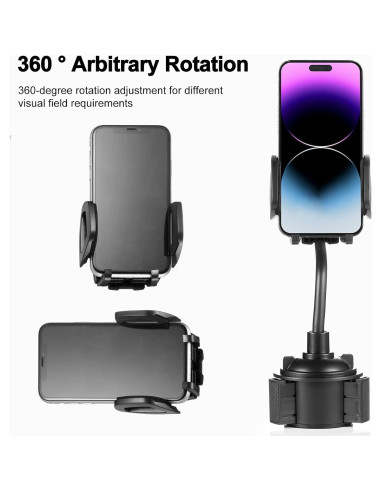 Soporte para Teléfono en Portavasos YUHENG Ajustable 360