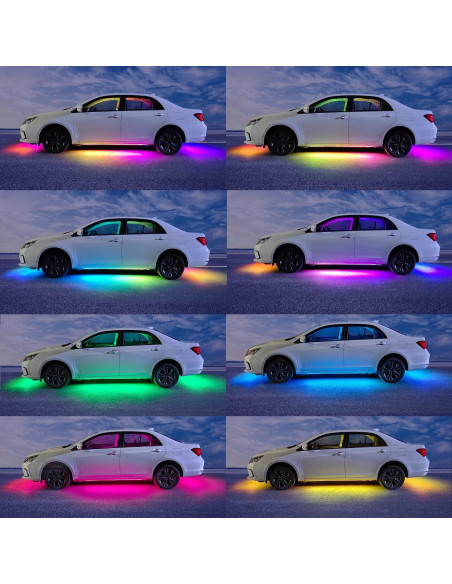 Luces LED Underglow Yielinth YLCUL002, 6 Piezas RGB Impermeables Luces LED Underglow Yielinth YLCUL002, 6 Piezas RGB Impermeables