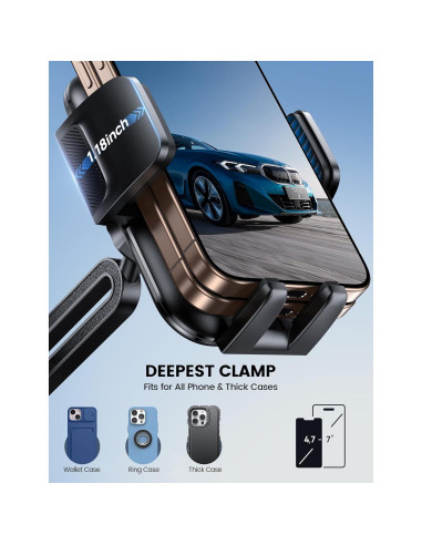 Soporte para Teléfono Lamicall STCC01 Negro Ajustable 4-7"
