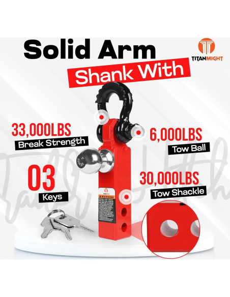 Enganche de Remolque TITANMIGHT 2" con Gancho 30,000 lbs Enganche de Remolque TITANMIGHT 2" con Gancho 30,000 lbs