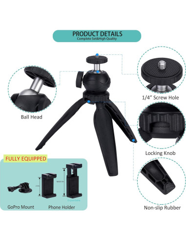 Mini Trípode Ytvariw para Cámara y Smartphone, 360