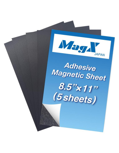 Hojas Magnéticas Autoadhesivas MagX 21.6x27.9 cm - 5 Unidades