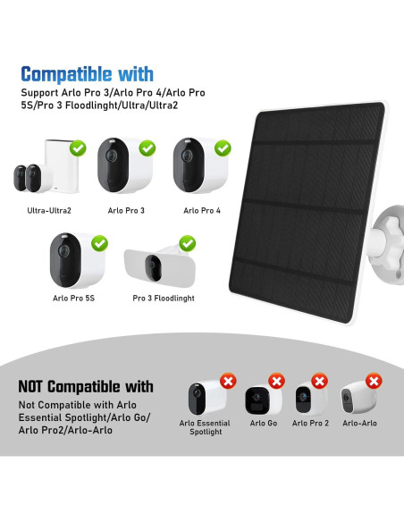 Cargador Solar XIIW para Cámaras Arlo Pro 3/4/5S - 5W IP65 Cargador Solar XIIW para Cámaras Arlo Pro 3/4/5S - 5W IP65